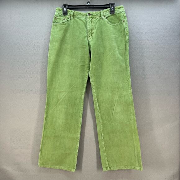 Garnet Hill Pants - Garnet Hill Corduroy Pants Women's Size 6 Green Straight Leg Preppy Normcore
